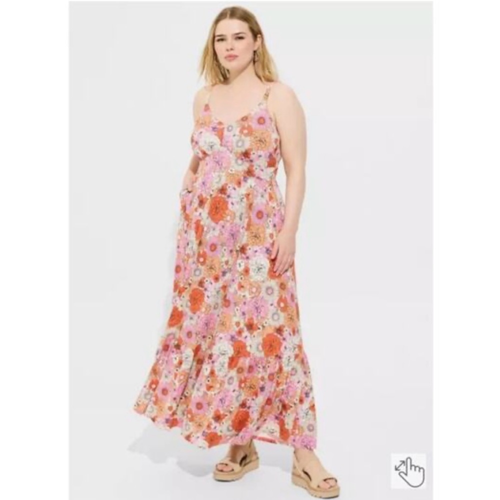 TORRID Almond Blossom Tiered Sleeveless Maxi Dress Size 2X/18 - 20 Floral